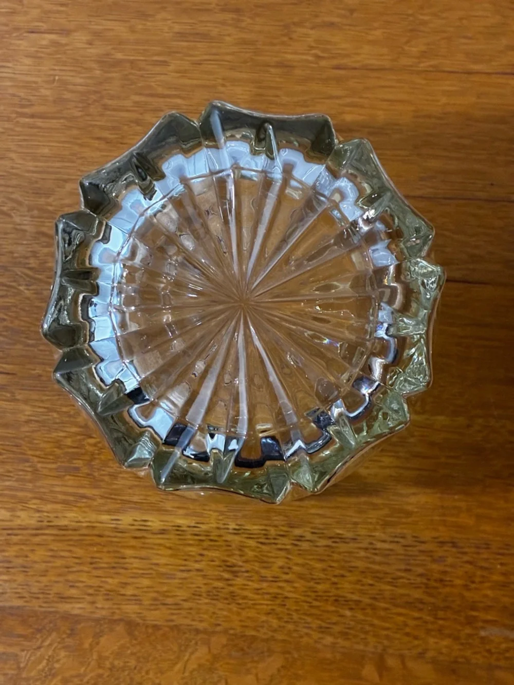 Princess House Heritage Crystal Ice Bucket Etched Floral Vintage Barware
